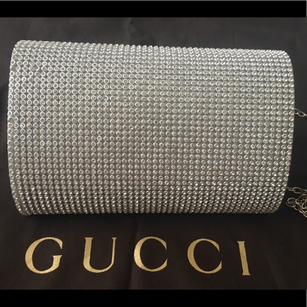 Silver crystal studded clutch - Picture 2 of 8